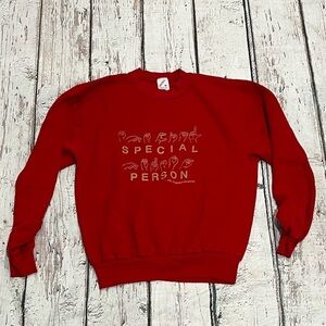 Vintage Special Person Sign Language 1980s Crewneck Pullover Sweatshirt